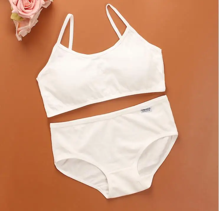 

Teenage Girl Cotton Soft Padded Bra+ for Kids Big Girl Underwear Bra Set