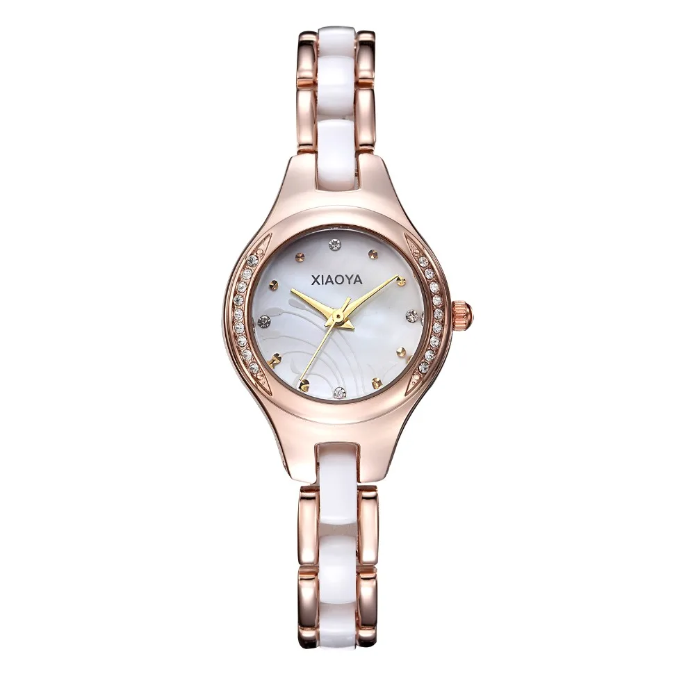 

XIAOYA Brand Diamond Hours clock female Ladies full steel Silver Dress Women girl Quartz Watches Bracelet Wristwatch