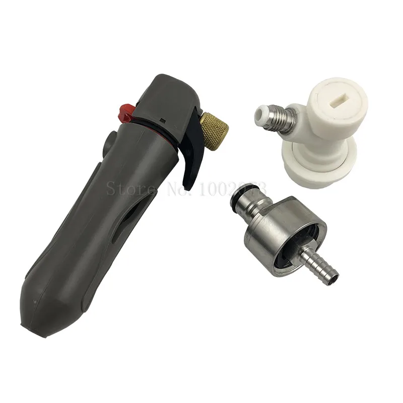 Homebrewing Co2 Keg Charger Kit With Ball Lock Disconnect & Stainless Steel Carbonation Cap w 516 Barb  (2)
