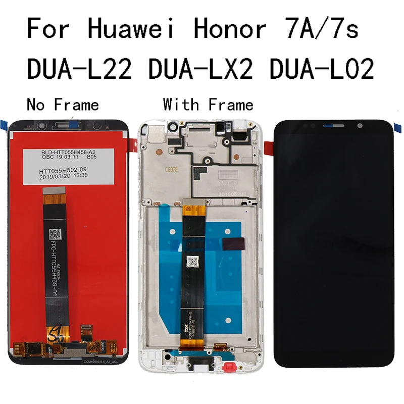 5.45&quot For Huawei Honor 7A 7S LCD Display Touch Screen Digitizer With Frame DUA-L02 DUA-L22 DUA-LX2 | Мобильные телефоны и