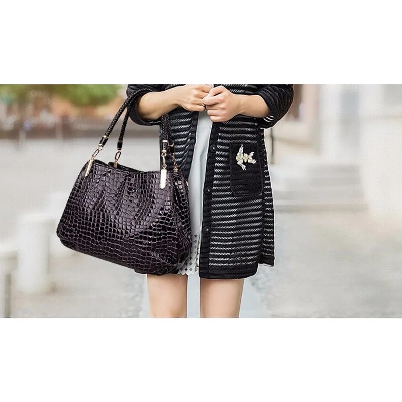 Комплект сумка марка крокодил женщины сумки леди + кошелек/бумажник carteras mujer