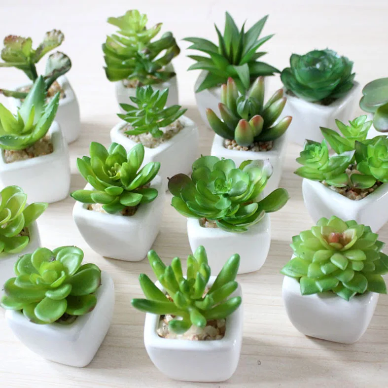 39Styles Green Artificial Succulents Plants for Home Garden Decoration Wedding Plants Wall Flower Arrangement Bonsai Fake Plants