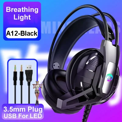 A12-B Breath Light Игровые наушники для PS4, 7,1 каналов, стерео гарнитура с шумоподавлением и микрофоном для нового Xbox One/ноутбука/ПК, планшета - Цвет: A12-B Breath Light