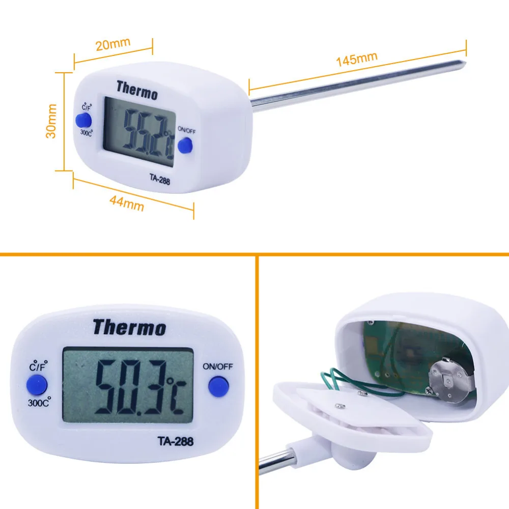 Hot Digital Food Thermometer TA-288 Electronic Thermometer Long Probe Milk Test Chinese Medicine Kitchen Utensils