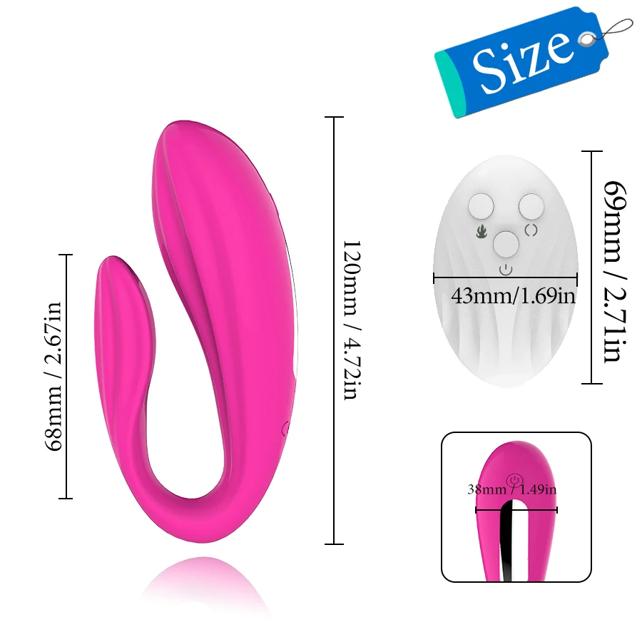 FLXUR 10 Modes Vibrator for Couples G-Spot Stimulate U Type Wireless Silicone Dildo Panties Female Masturbate Sex Toy for Adult