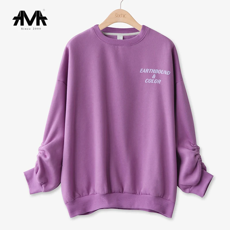 

2019 Spring Women Pullovers Cotton Casual Long Sleeve Letter O-Neck Loose Women Hoodie Sweatshirts