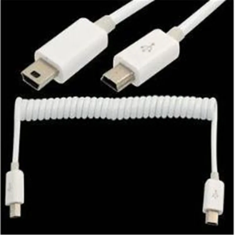 

100PCS/ USB cable retractable spring cable mini 5P to mini 5P mini 5P male to male extension cable digital camera 5 core mobile