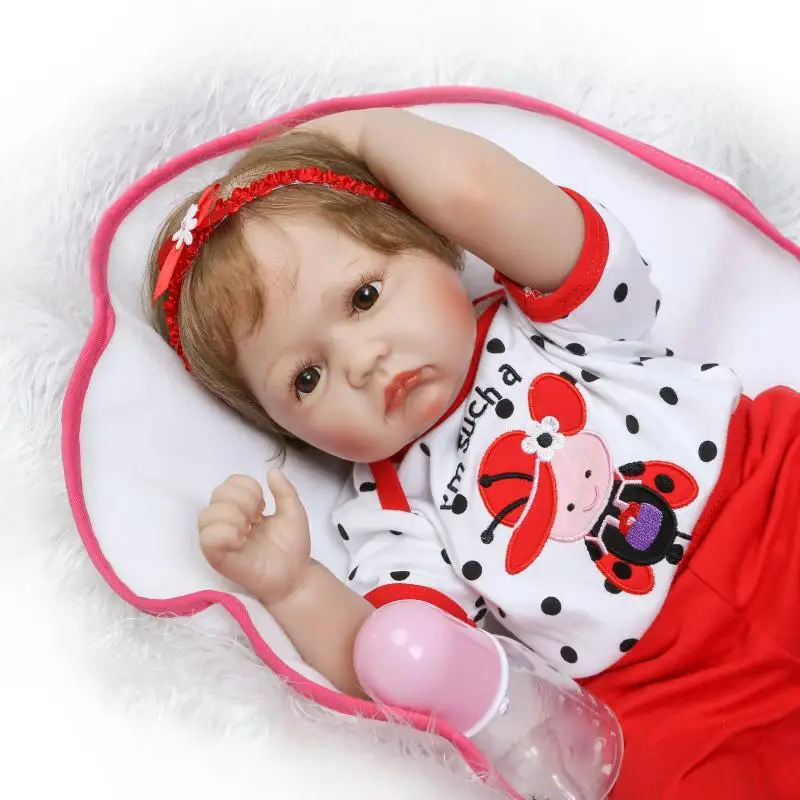 

55cm Soft Silicone Reborn Babies Dolls Toy Lifelike 22inch Newborn Princess Girl Baby Doll Birthday Gift Play House Toy