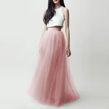 

Modest Cheap Long Tulle Skirts For Pretty Lady Floor Length Tutu Skirt Zipper Style High End Women Maxi Skirt Custom Made