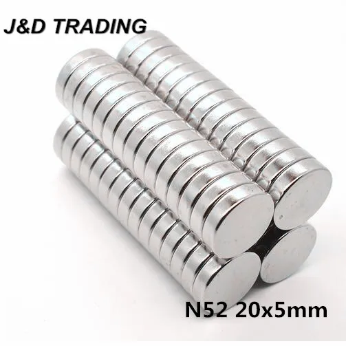 

5pcs 20*5 Strong Disc Magnets Dia 20mm x 5mm N52 Rare Earth Neodymium Magnet 20x5 20mm*5mm