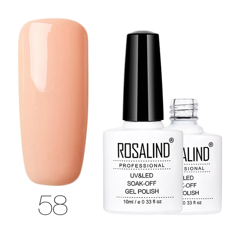 Гель ROSALIND 1, 10 мл,, чистый цвет, серия, Гель-лак для ногтей, повседневный Гель-лак, УФ светодиодный, для маникюра, для наращивания ногтей - Цвет: RD58