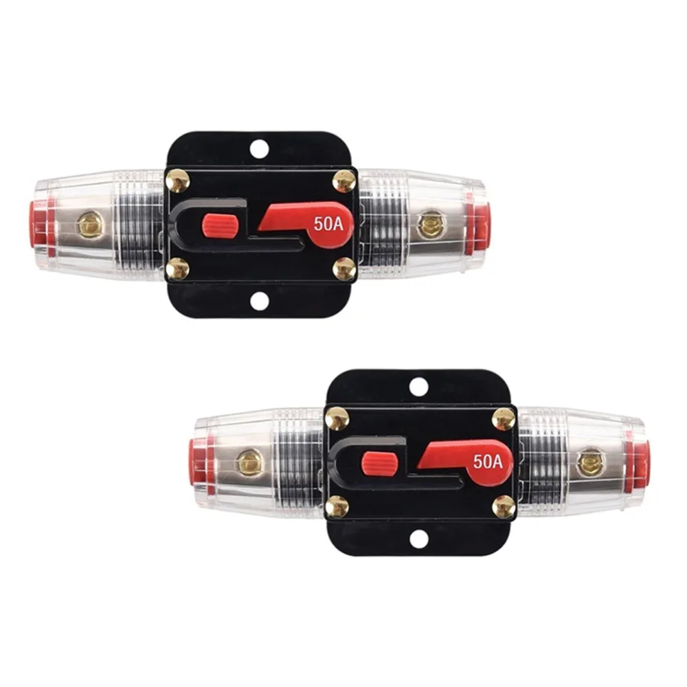 

Car Automobiles DC 12V 50 Amp Audio Stereo Circuit Breaker Manual Reset Replace Fuses Holder For System Protection New