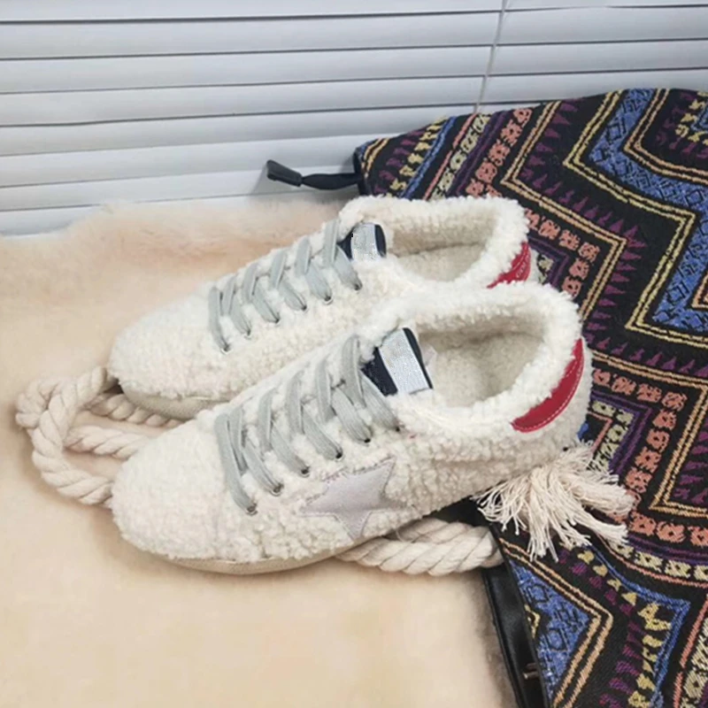 

Womens Flats Female Outdoor Walking Casual Shoes Genuine Leather Flat With Woman Brand Sneakers Canvas White Flock Dirty Shoes