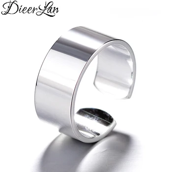 

DIEERLAN Bohemian 925 Sterling Silver Shiny Smooth Rings for Women Adjustable Rings Wedding Engagement Jewelry Girls Gift