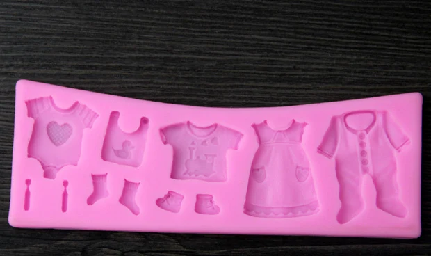 Diy baby clothes dress children bithday girl boy silicone baking sugar fondant tool cake 3D Cake Decorating Tool Cupcake Mold