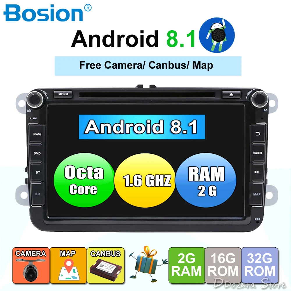 

Android 8.1 Car DVD Video Gps player for Volkswagen Transporter T5 EOS Touran Scirocco Sharan Bora Jetta Head Unit