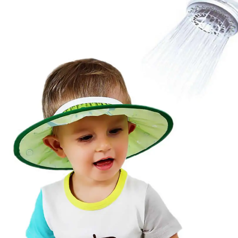 

Korean Fruit Adjustable Baby Bathing Cap Water Hooded Ear Baby Shampoo Cap Kids Shampoo Hat elastic fabric