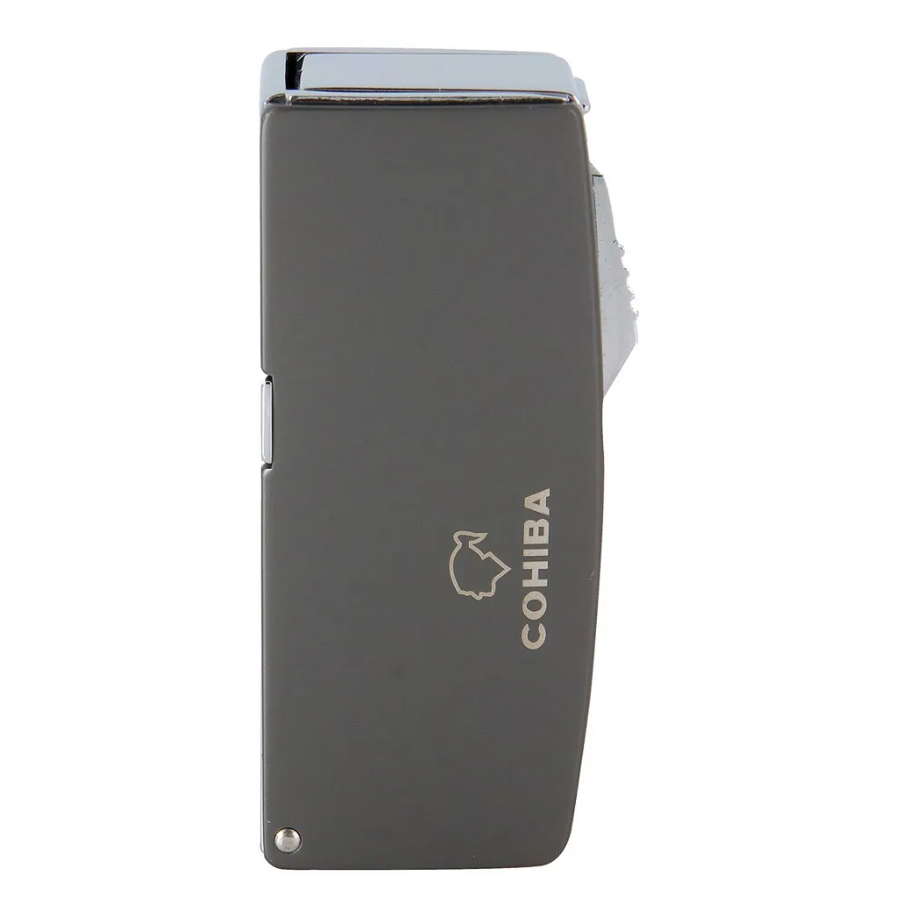 

2018 COHIBA Metal Cigar Lighter Windproof 2 Blue Torch Jet Flame Cigarette Refillable Inflatable Butane Gas Lighters Gift Box