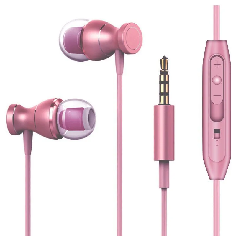 Музыкальные наушники для Asus Zenfone Max(M1) ZB555KL Max Plus ZB570TL V V520KL GO ZB450KL ZB500KL наушники с микрофоном - Цвет: Pink