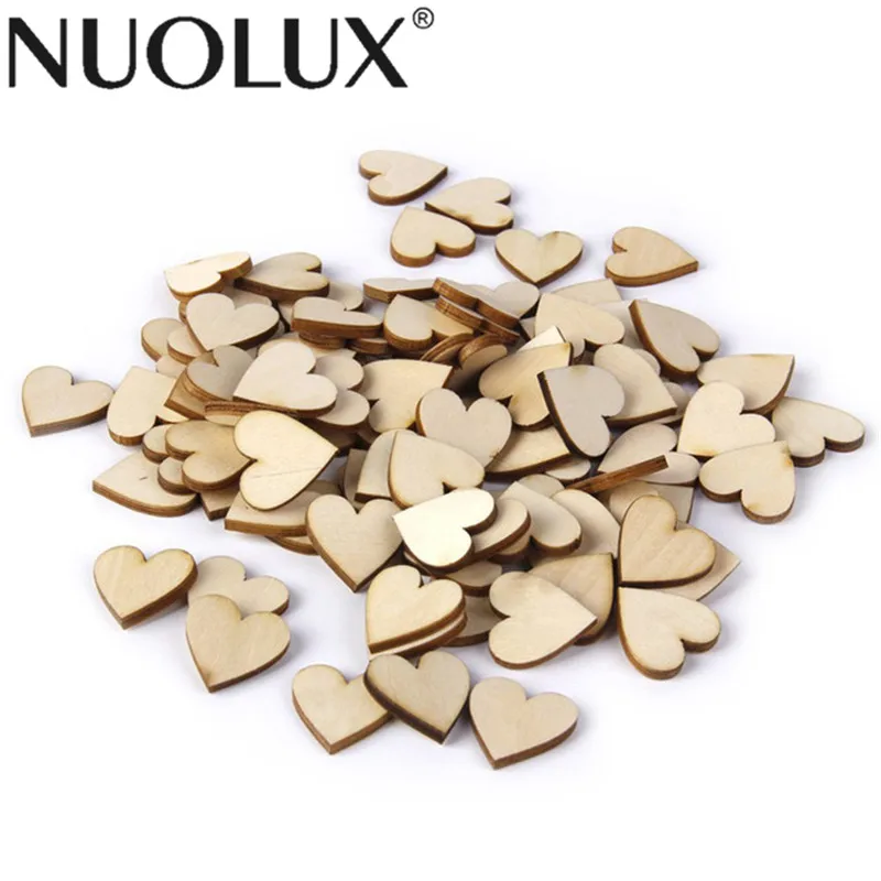 Hot 50Pcs Wooden Love Hearts Shapes Embellishments Heart Plain Craft、New