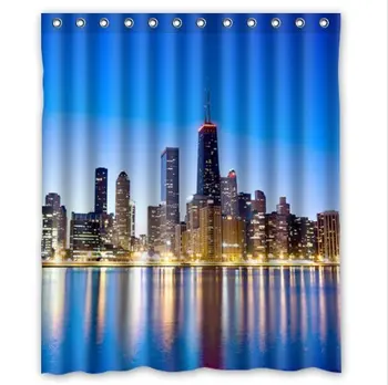 

beautiful Chicago City View pattern decor 100% Polyester Shower Curtain (60" wide x 72" long)