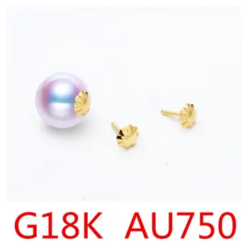 

DIY Accessory G18K AU750 Spacer Beads End Caps Yellow Gold Bead Caps for Jewelry Findings Making