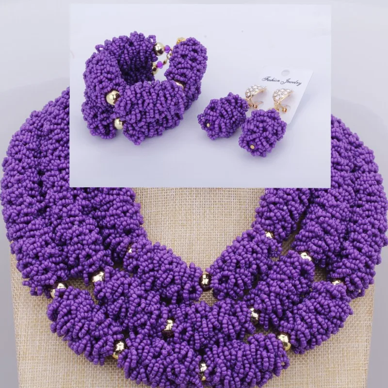 Дудо Jewelry фиолетовый виноград Дубай Ювелирные наборы в нигерийском стиле