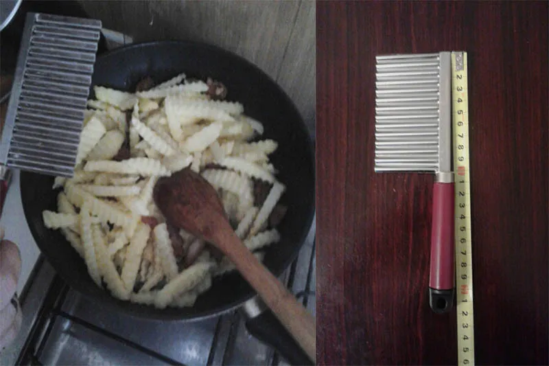Французский фри резак из нержавеющей стали для волнистой нарезки картофеля Обрезной нож кухонный гаджет для овощей и фруктов картофельные инструменты для приготовления пилинга