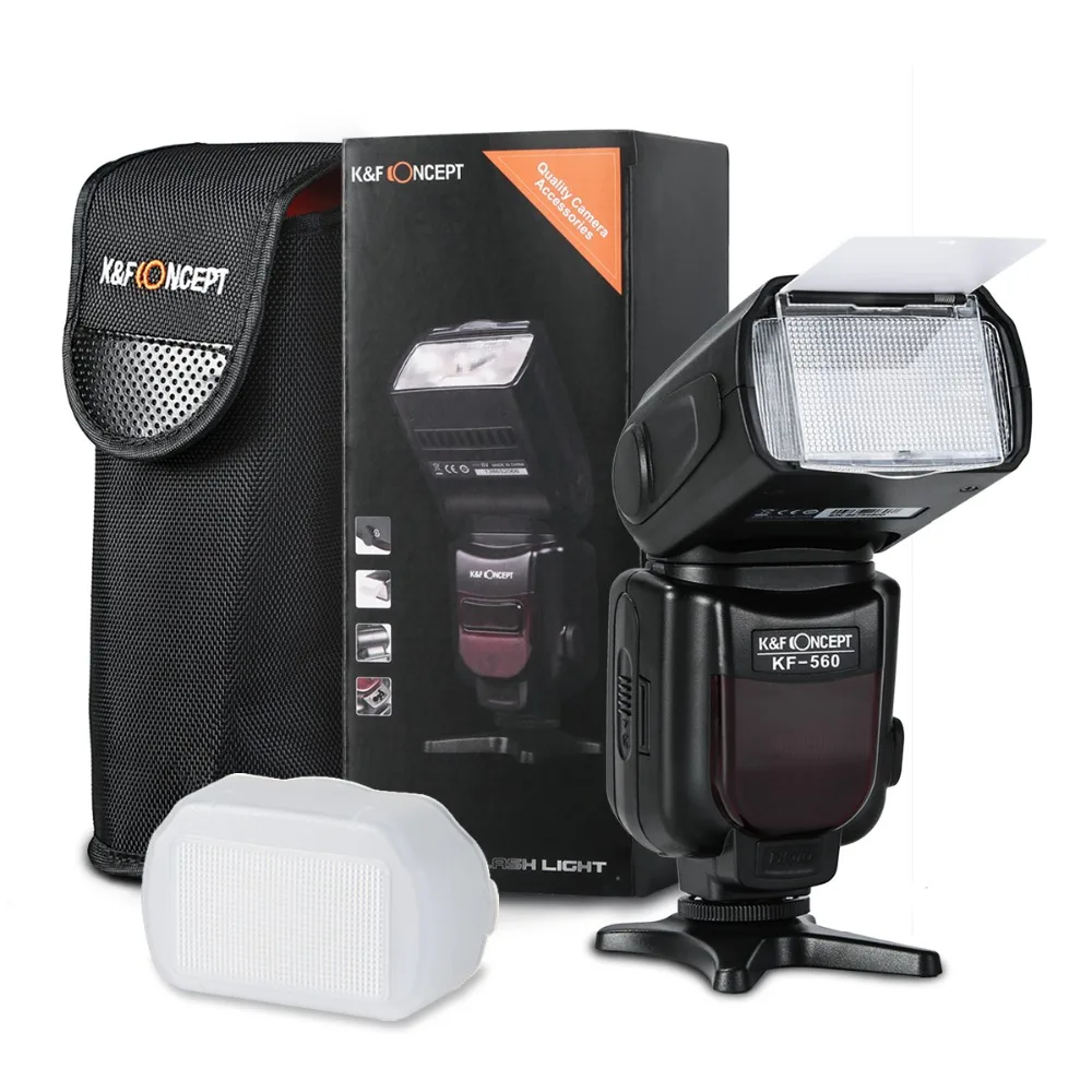 

New KF-560 Camera Speedlite Camera Flashlight supports manual controls, multi modes, wireless modes for Canon and Nikon DSLR