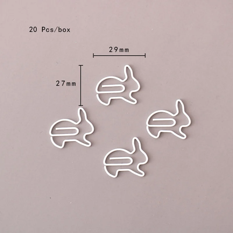 Креативные закладки в форме животных, 20 шт., закладки в виде кролика, планировщик, зажим для бумаги, металлический материал, Segnalibri, для книг, канцелярских принадлежностей, школы, офиса