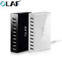 Универсальное интеллектуальное зарядное устройство Olaf с 10 портами, AC USB, 50 Вт, 10 А, настенное зарядное устройство для мобильного телефона, планшета, путешествий, многопортовое домашнее зарядное устройство USB