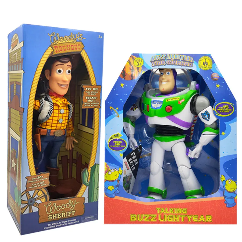 

NEW 43cm Toy Story 3 Talking Woody Speaking Jessie Buzz Lightyear Action Toy Figures Model Toys Plush Doll Figurine Kids Gift