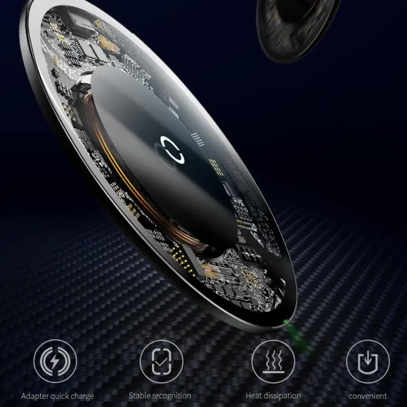 Baseus 10W Qi Wireless Charger for iPhone X/XS Max XR 8 8 Plus Visible Fast Wireless Charging pad for Samsung S8 S9/S9+ Note 9 8