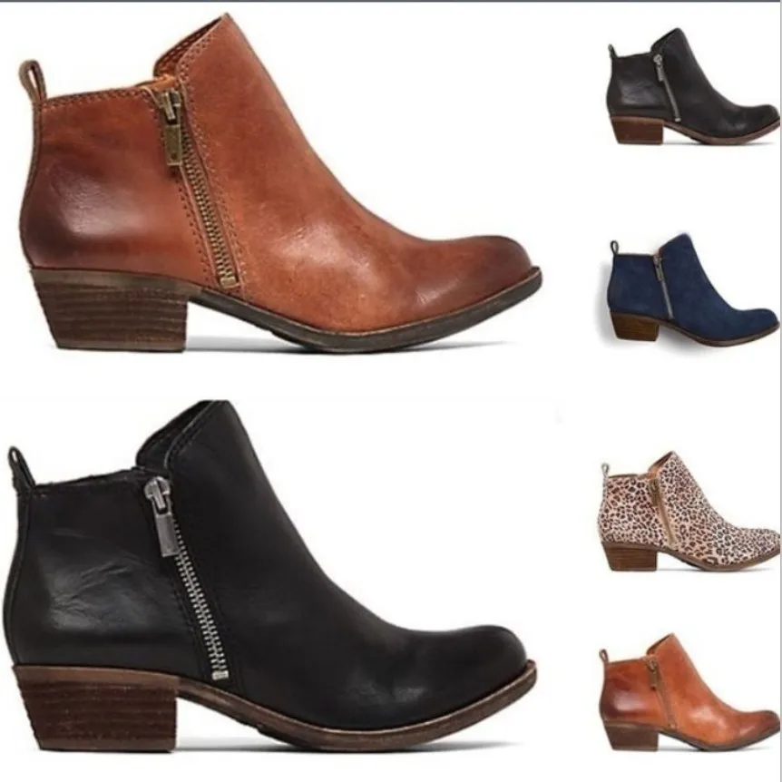 Женская весенне-Осенняя обувь zapatos mujer sapato Ботильоны сапоги с квадратным каблуком
