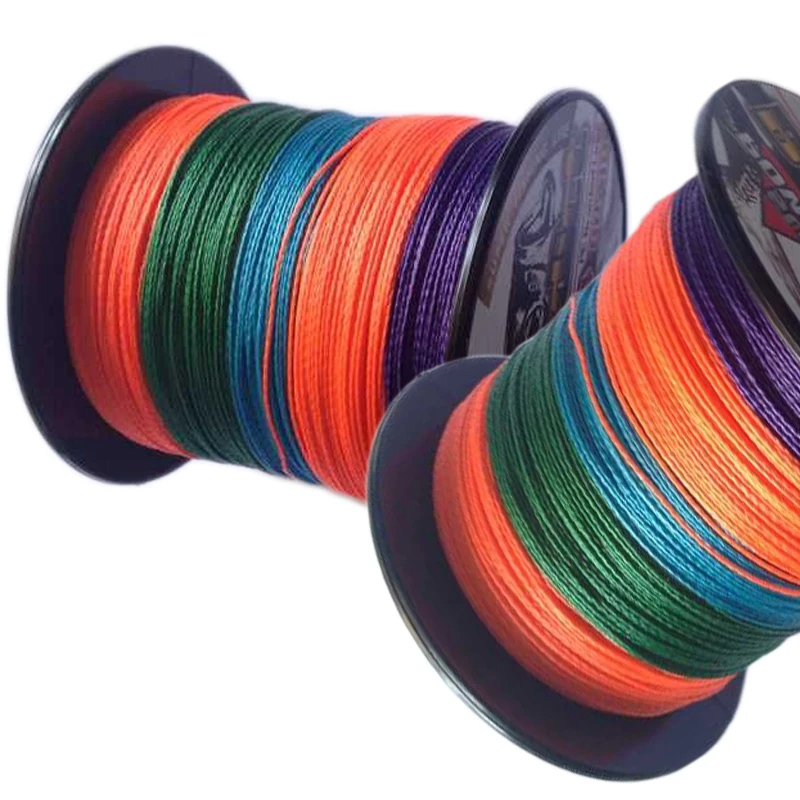 

Brand new rainbow Multifilament PE Braided Fishing Line Super Strong 100m 4Strands fishing wires for sea fishing cords