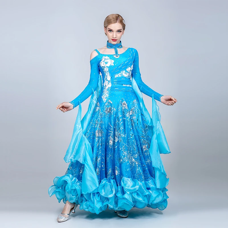 Для участия в конкурсах бального танца платье женское длинное бальное платье для девочек Бальные Вальс платье, Одежда для танцев Стразы световой костюм