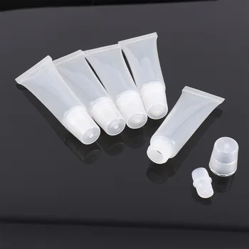 

5Pcs 10ml Empty Tubes Storage Bottle Lip Balm Sunscreen Cream Clear Cosmetic Containers Squeeze Dispensing Storage Bottle