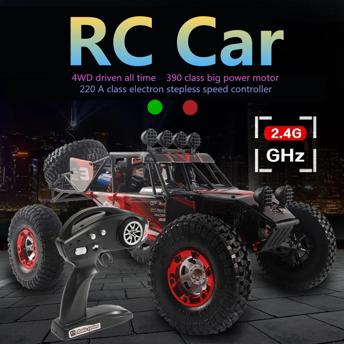 

Climbing Racing RC Car Remote Control FY03 1/12 2.4GHz 4WD 390 High Speed Motor Off-Road EU Plug 220A Stepless Speed Controller