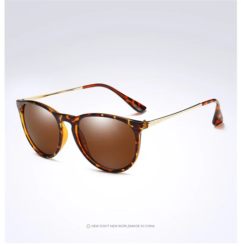 HDSUNFLY, модные женские поляризованные солнцезащитные очки, мужские солнцезащитные очки «кошачий глаз», оправа из сплава, зеркальные линзы, очки, UV400 - Цвет линз: LEOPARD F BROWN