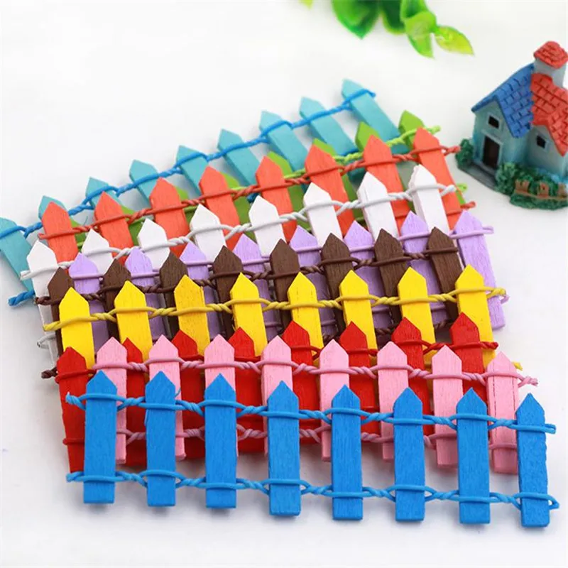 

10pcs/set Miniature Wood Fencing Micro Landscape Mini Ornaments DIY Fairy Garden Micro Dollhouse Plant Ornament Accessory Decor