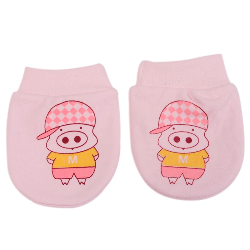 Newborn Infant Baby Glove Cute Cartoon Cotton Anti Scratching Gloves