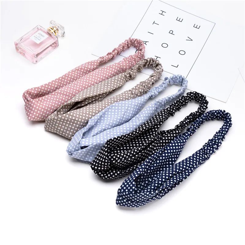 

New Design Wave Point Women Headbands Fashion Dot Girls Headwear