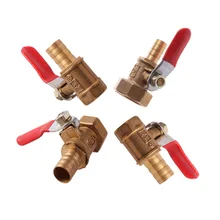 Латунь 6/8/10 мм Красная рукоятка рычага шаровой клапан штуцер для шланга 1/" 3/8" 1/" BSP внутренней Резьбой Разъем Муфта для труб адаптер