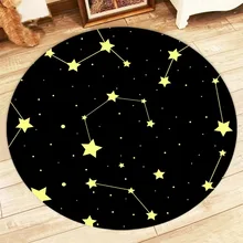 LB созвездия круглые коврики и ковры со звездами для маленьких детей Домашняя гостиная большая мягкая спальня Нескользящая подушка пол двери коврики