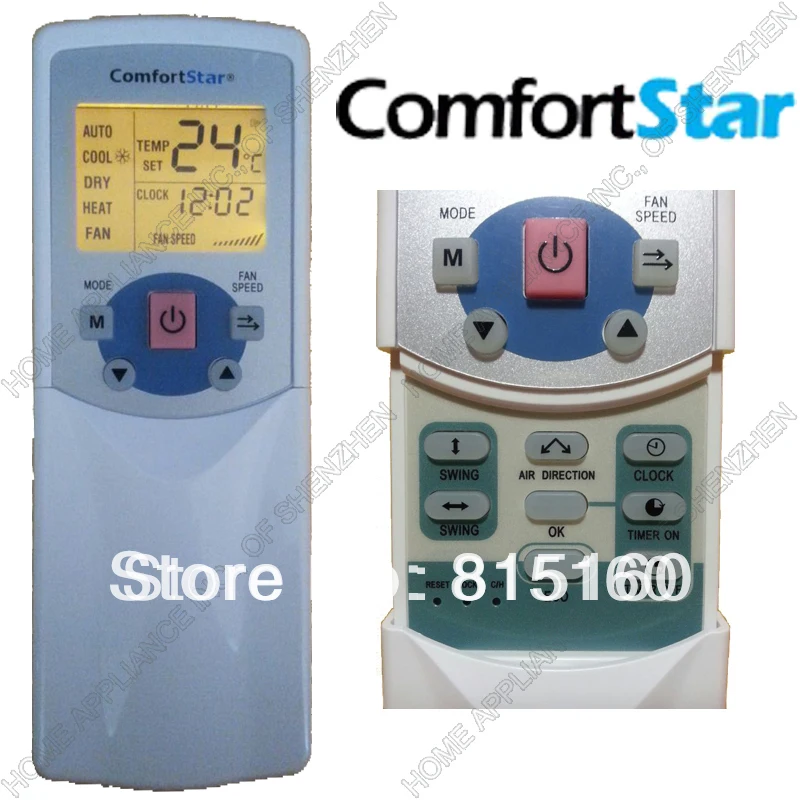 Comfortstar Split & Portable Air Conditioner Comfortstar Remote Control