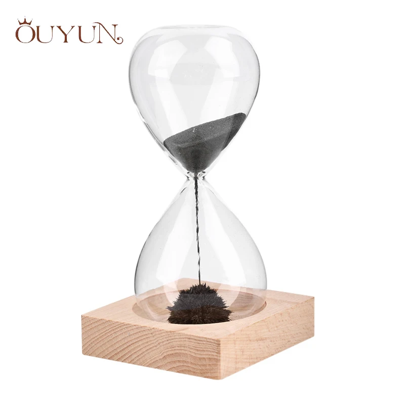 Ouyun Hand Blown Hourglass Magnetic Sand Timer Decorative High