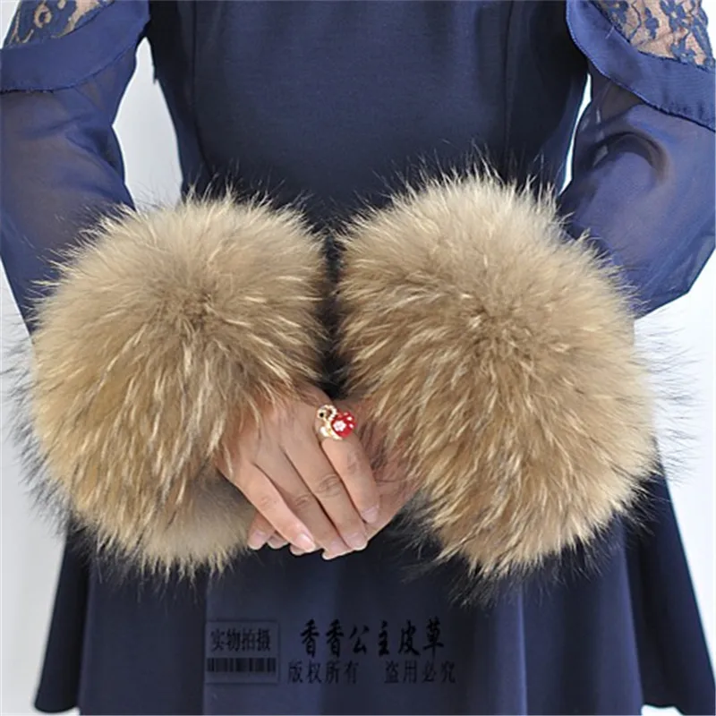 Goede Real hoogwaardige wasbeer bont manchetten manchetten bont accessoires