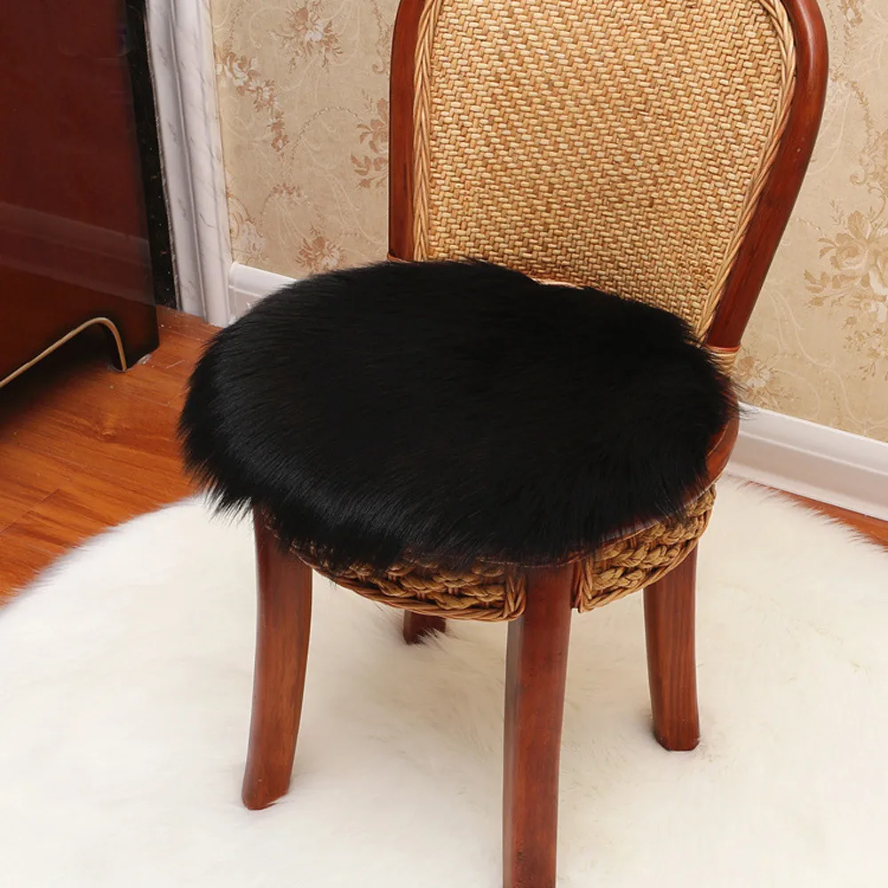 Мягкий ковер из искусственной овчины, накидка на стул из искусственной шерсти, теплый Пушистый Ковер, 30x30 см, tappeto cucina, круглый ковер alfombras