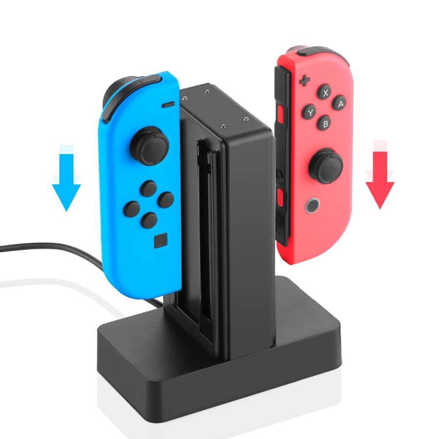 Зарядная док-станция для nyd Switch Joy-Cons зарядное устройство для геймпада подставка с 4 Аналоговые колпачки для nintendo Switch