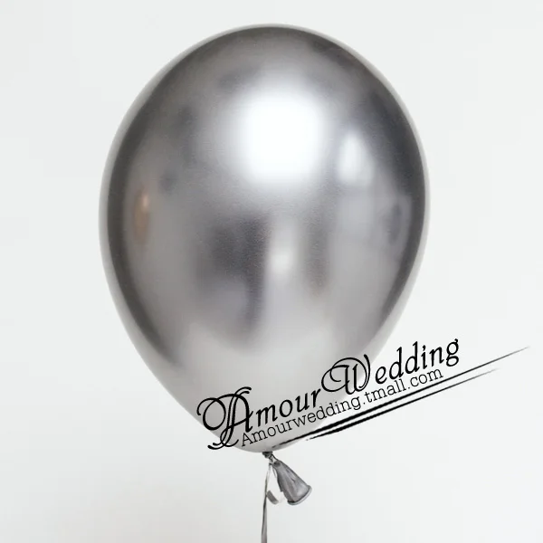 Partigo 10 шт. 12 дюймов хромированные латексные воздушные шары для свадьбы вечеринки декор Глобус металлический толстый жемчужный металлический латексный гелиевый баллон воздушный шар - Цвет: Chrome Silver Latex